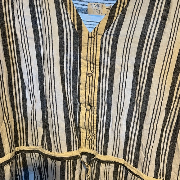 COPY - Time and Tru Striped Dress - Chambray and White XXXL 3X - Picture 4 of 5